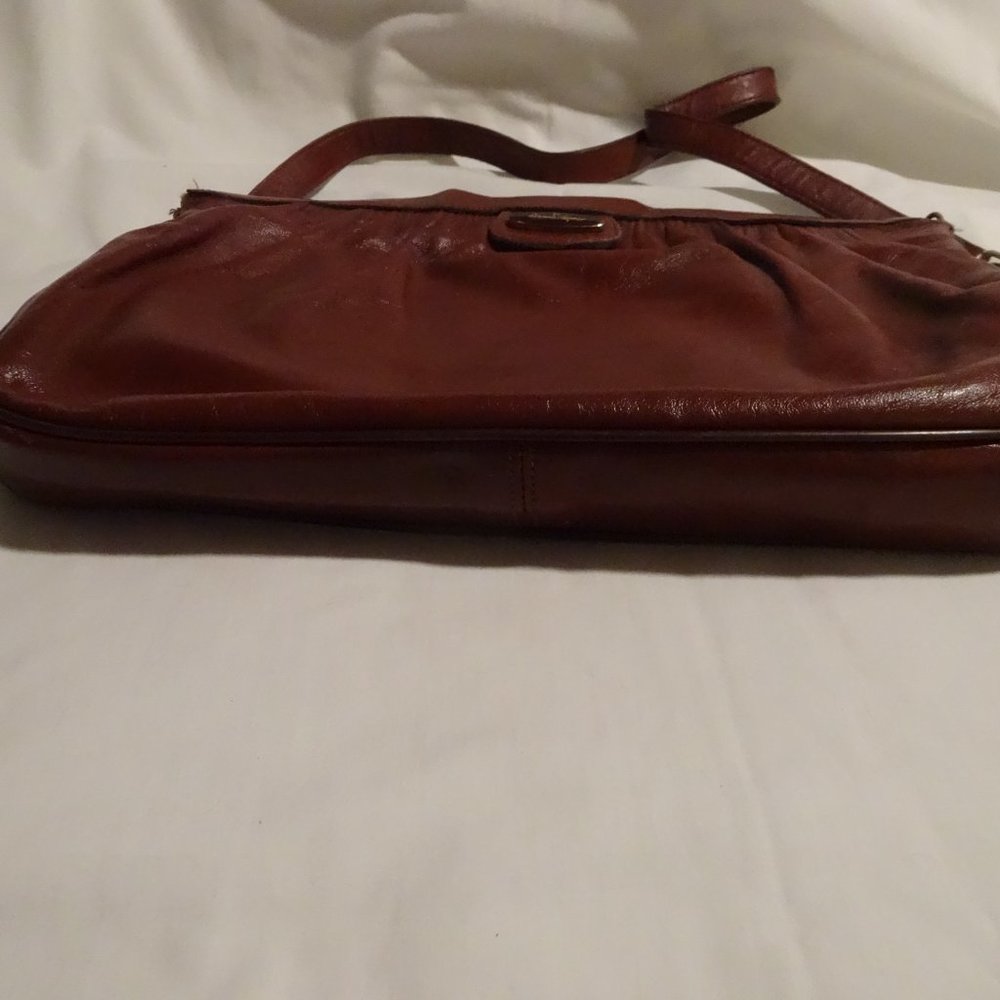 Vintage Etienne Aigner Handmade Oxblood‎ Red Leather Shoulder Handbag PURSE 70s - Picture 7 of 7